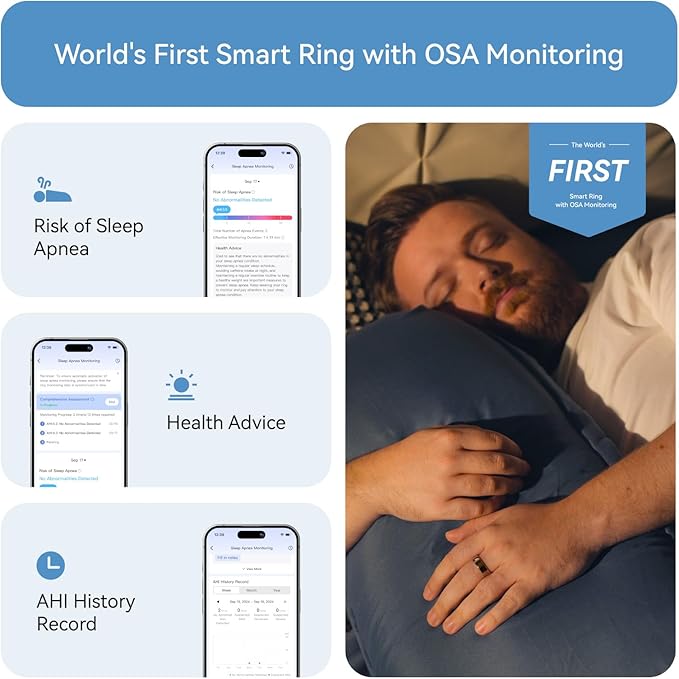 RingConn Gen 2, World’s First Smart Ring with Sleep Apnea Monitoring, No APP Subscription, 12-Day Battery Life, Stress/Heart Rate/Women's Health Tracker, Android & iOS Compatible (Rose Gold, Size 11)