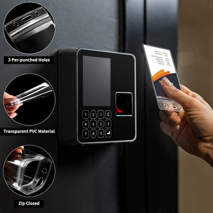 60 Pack Badge Holder, Plastic ID Badge Holder, Clear Waterproof ID Card Holder with Resealable Zip, 2.5" x 3.8" Vertical Name Tag Holder for Nurses and Office, Fits ID Card/Credit Card/Student Card