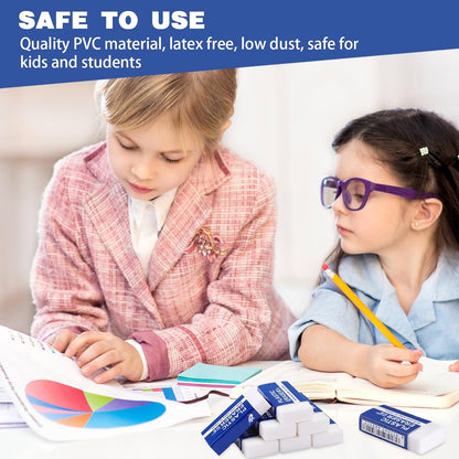 Yeaqee 500 Pcs White Pencil Erasers Bulk Soft Art Erasers School Pencil Erasers for Drawing Kids Student Artist Office Home Writing 1.57 x 0.71 x 0.31 Inch