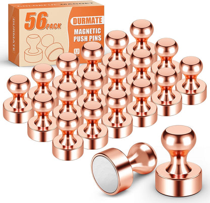 Strong Magnets for Fridge, Rose Gold White Board Magnets Set, Magnetic Whiteboard for Refrigerator, Desk Accessories, Kitchen Decor and Accessories, Crafts, Bulletin Board, Pack of 56