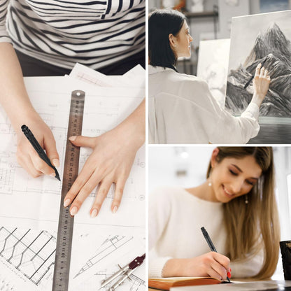 ASINNO 1.3 MM Mechanical Pencil, Weatherproof 2B Dark Lead, Heavy Duty Mechanical Pencil Woodworking Pencils with 20 Lead Refills and 4 Erasers, for Outdoor Marking Drafting Drawing Sketching