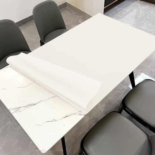 Leather Table Cover,1.8mm Thick,36x48 Inch Table Protector,Table Protector for Dining Room Table,Table Pads for Dining Room Table.(White+White,36x48)