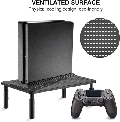 suptek Computer Monitor Stand Riser,Monitor Riser for Laptop, Printer, Notebook and All Flat Screen TV Display with Vented Platform,3 Height Adjustable Laptop Riser,1 Pack,Black(MST003)