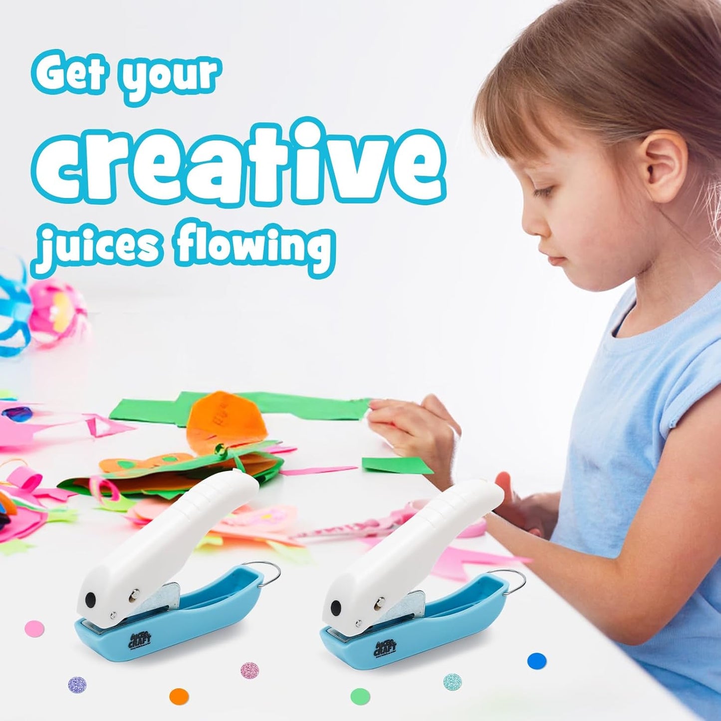 UCEC Handheld Hole Paper Punch, 1/4 Single Hole Punch One-Hole Punch, Small Hole Puncher for DIY Scrapbook Craft Paper Tags Clothing Ticket Tool (2 Pack)