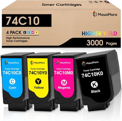 MasaiMara 74C10 74C10K0 74C10C0 74C10M0 74C10Y0 Compatible Toner Cartridges for Lexmark CS720 CS720de CS720dte CS725 CS725de CS725dte CX725 CX725de CX725dte CX725dhe CX725dthe Printer