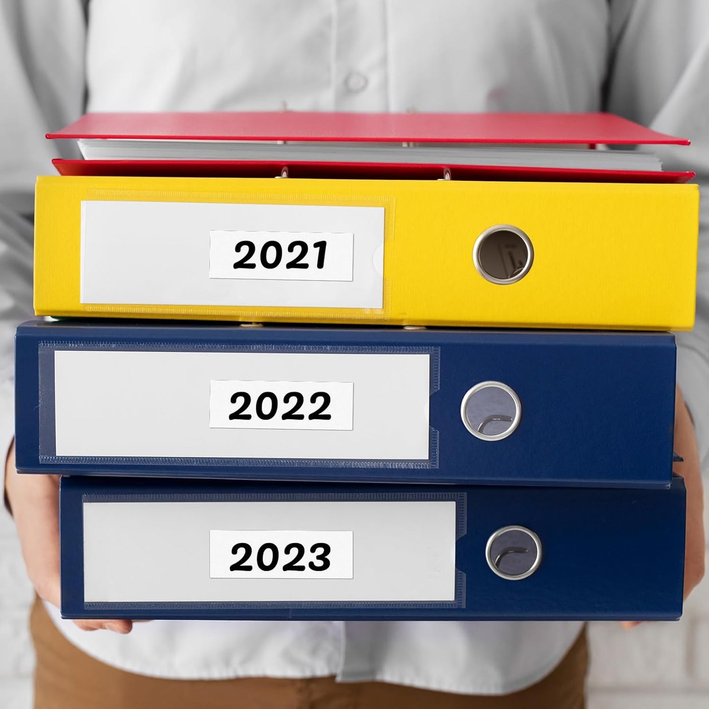 White Rectangle Stickers 3 x 1 Inch Color Coding Labels Vinyl Roll Self-Adhesive Waterproof Removable 500 PCS