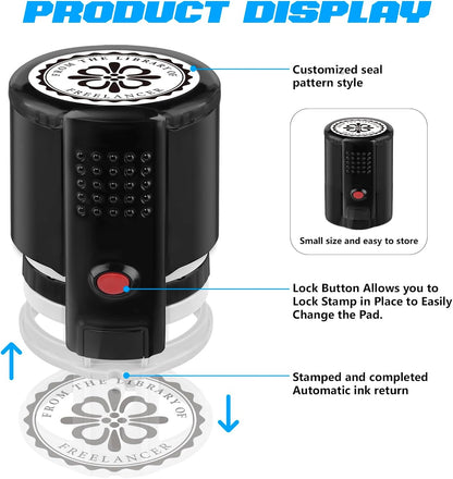 Custom Ink Stamp | Personalized Self Inking Stamp Gifts for Book Lovers, Readers, Teachers | 5 Ink Colors (Design-04)