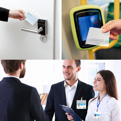 300 Pieces Clear Plastic Horizontal Name Badge ID Card Holders Horizontal Name Badge ID Card Holders with Waterproof Resealable Zip Transparent PVC Sleeve Cover for Office School