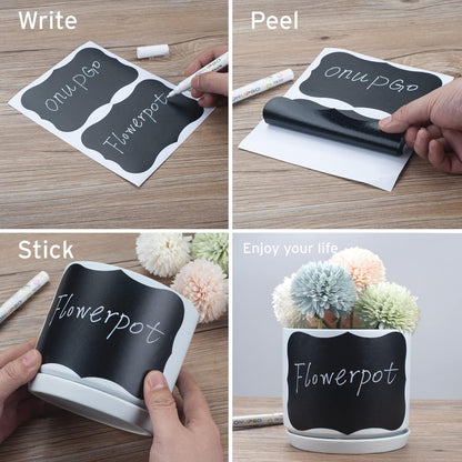 ONUPGO Large Chalkboard Labels (20 Pack), 4 x 6 Reusable Blackboard Stickers Waterproof Chalkboard Sticker for Jars, Parties Decoration, Craft Rooms, Weddings, Storage, Organize Your Home & Kitchen