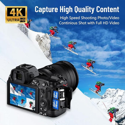 16GB SD Card (3 Pack), C10 SDHC UHS-I Memory Cards U1 Class 10 High-Speed Full 4K HD Video Compatible with Digital Point-and-Shoot Cameras, HD Camcorders, DSLR and PC