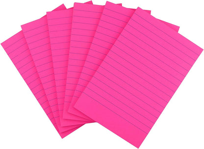 Early Buy 6 Pads Lined Sticky Notes with Lines 4x6 Self-Stick Notes Bright Color Sticky Notes, 45 Sheets/Pad (Rose Red)