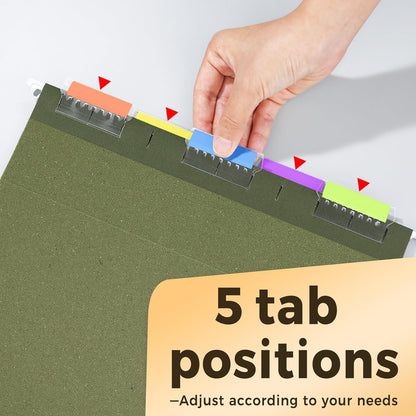SUNEE Hanging File Folders, 6 Pack Letter Size Hanging File Folders with 1/5-Cut Tabs, Ideal for Home and Office Organization and Papers Classification,Green Colors