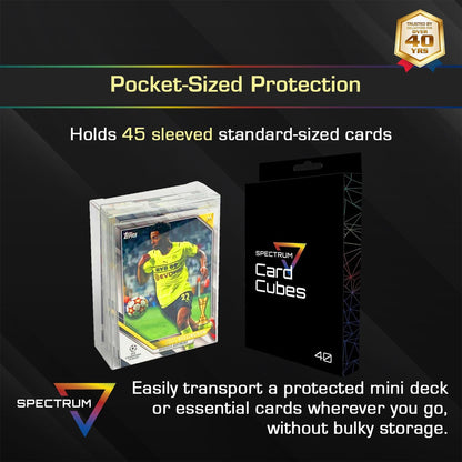 BCW Spectrum Card Cubes | Holds 40 Sleeved Cards | Crystal Clear Acrylic Storage