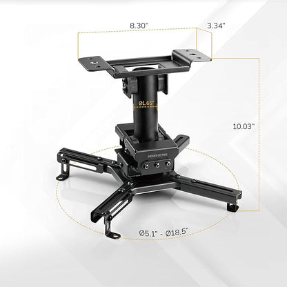 Mount-It! PRO Projector Ceiling Mount, 10" Extension, Heavy-Duty Commercial Grade Ceiling Projector Bracket, 99 Lbs Weight Capacity