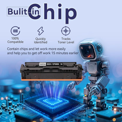 202X Toner Cartridges CF500X - Compatible Replacement for HP 202X 202A for Color Laserjet Pro MFP M281fdw M254dw M281fdn M281cdw M280nw M254dn M254nw High Yield Toner Cartridge CF500A (with Chip )