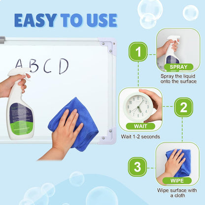 8 Pcs Whiteboard Cleaner Set 4 17 fl oz Dry Erase Board Liquid Cleaner with 4 Cloths White Board Cleaning Spray for Classroom Chalkboard Home Office