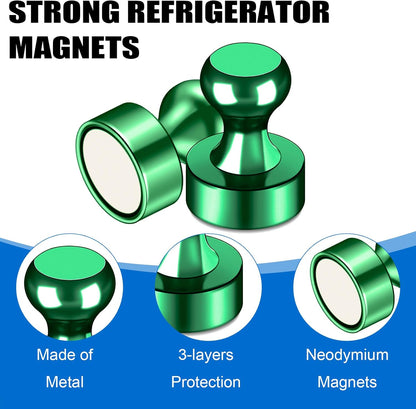 LOVIMAG Refrigerator Magnets, 20 Pack Fridge Magnets Green Strong Magnets for Whiteboard, Small Neodymium Magnets for Fridge, Ideal for Lockers, Kitchen, Office, Map,Home Decorative