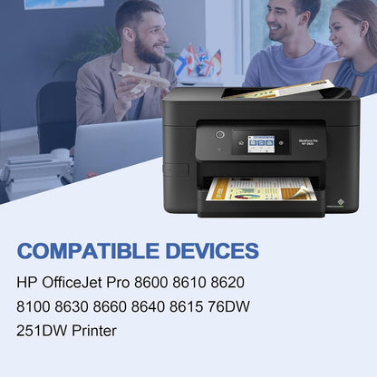 951XL Cyan Ink Cartridges Replacement for HP 951 XL 951XL Ink Cartridges (CN046AN) Work with OfficeJet Pro 8610 8600 8615 8620 8625 276dw 251dw Printer (951XLC 2 Pack)