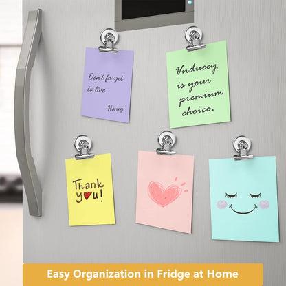 VNDUEEY 20 Pack Silver Magnetic Clips for Refrigerator, Strong Fridge Magnets Heavy Duty Magnet Clips Whiteboard Magnets, Magnetic Clips for Home School Office