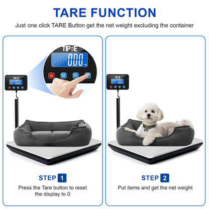 Digital Shipping Postal Scale 660lb/1oz Accuracy! Heavy Duty Postage Scale Extra-Large Capacity Stainless Industrial Scale for Small Business, Warehouse, Home, Battery&Charging Cable Included