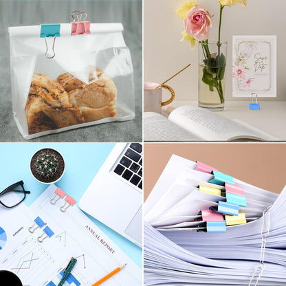 Ufmarine 120 Pcs Mini Binder Clips 15mm, Smal Binder Clips Colored for Office