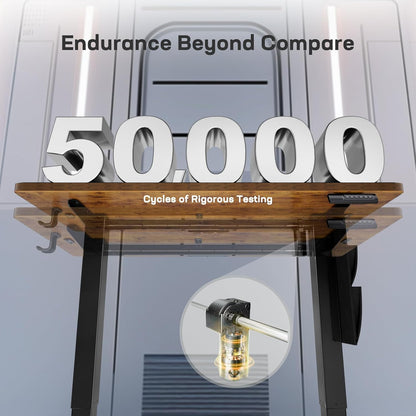 Marsail 48x24 Electric Standing Desk - Adjustable Height Computer Desk with Memory Presets, Storage Bag & Cable Management for Home Office & Gaming Workstations