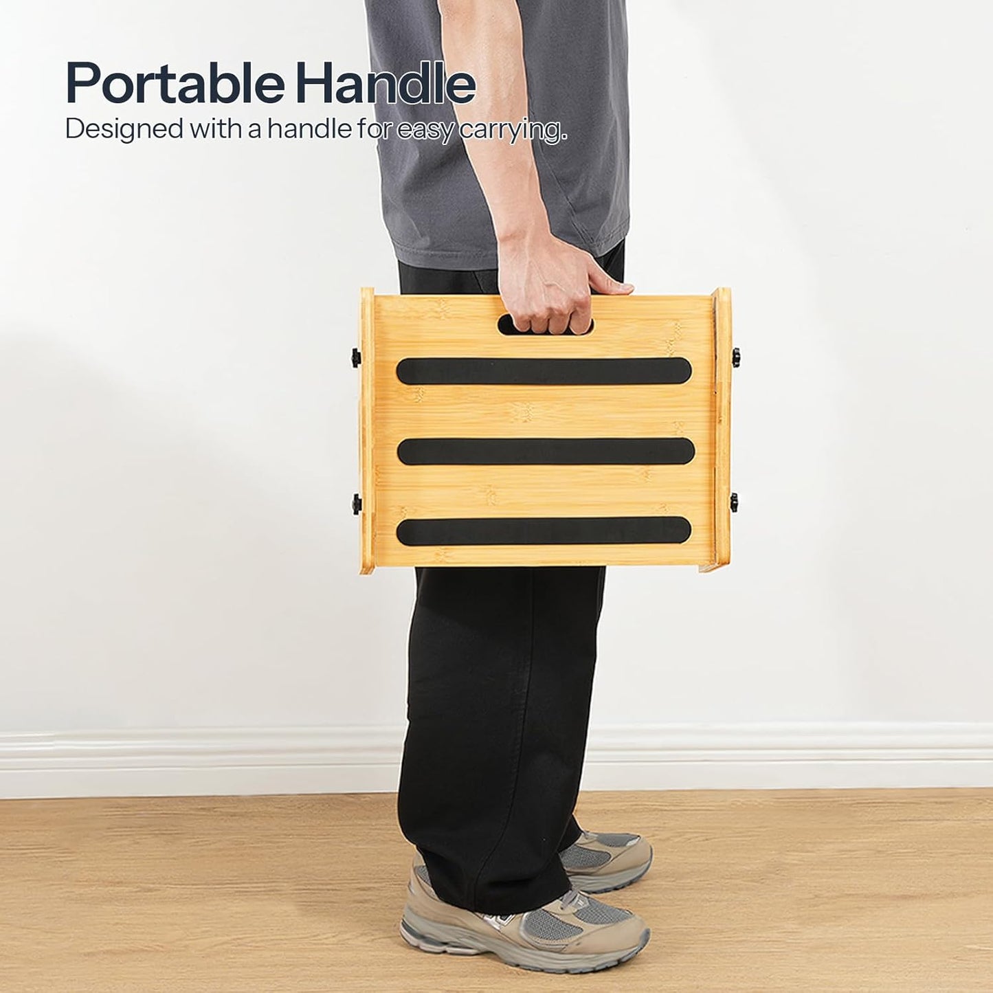 HOOBRO Bamboo Foot Rest, Adjustable Under Desk Footrest with 5 Height Options & Angles, Non-Slip Ergonomic Foot Rest for Under Desk at Work for Improved Posture, for Home & Office, Natural YL01FP01