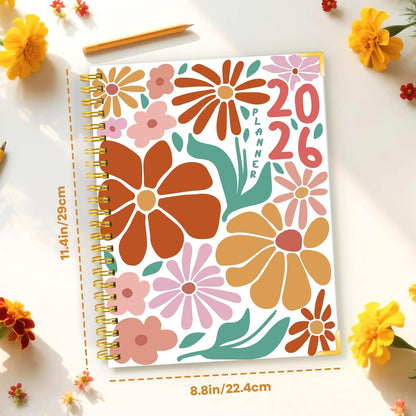 GuassLee Planner 2026 Daily Weekly and Monthly - Large A4 Planner from January 2026-December 2026, 8.8"x11.4" Aesthetic Teacher Student Agenda Book with Back Pocket, Stickers, Coated Tabs, A4 Size