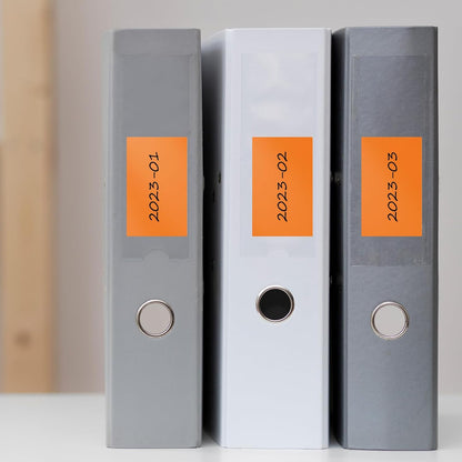 Orange Color Coding Labels 3 × 2 Inches Self-Adhesive Rectangle Stickers Waterproof Name Tags for Office School Home 40 PCS