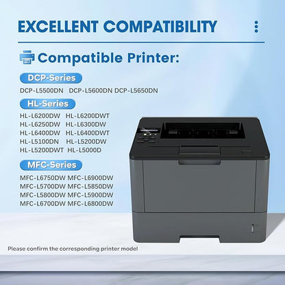 TN850 TN-850 Black High Yield Toner Cartridge 4 Pack Replacement for Brother TN850 TN850BK Toner HL-L6200DW MFC-L5850DW MFC-L5900DW MFC-L5700DW Printer Ink