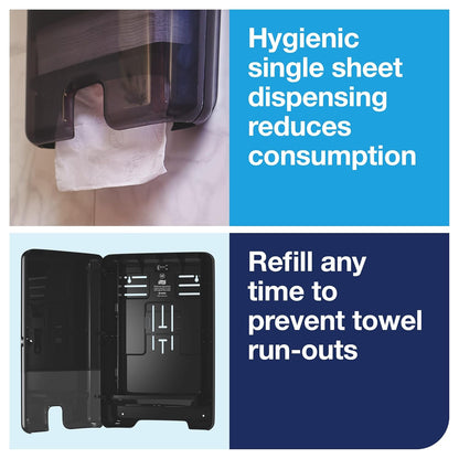 Tork Xpress Multifold Hand Towel Dispenser Black H2, One-at-a-Time Dispensing, Elevation Range, 553028