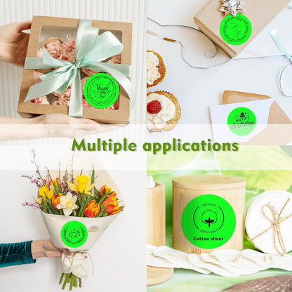 3 X 3 Inch Color Coding Dot Labels Circle Thermal Printable Waterproof 500 Pcs Round Stickers Adhesive Writable for Office, Home, Garage, DIY Sticker, Barcodes, Name Tag, Fluorescent Green