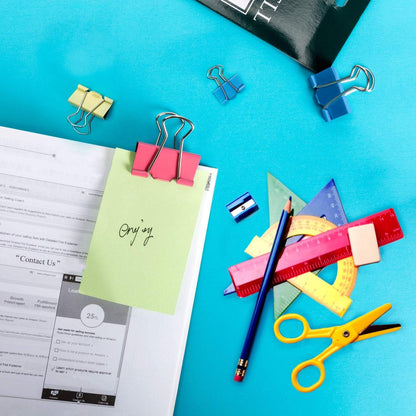 Binder Clips - Assorted Sizes 100 Count, X Large, Large, Medium, Small, Mini Paper Clamps Combination, Suitable for Office Supplies, Home, and School Use