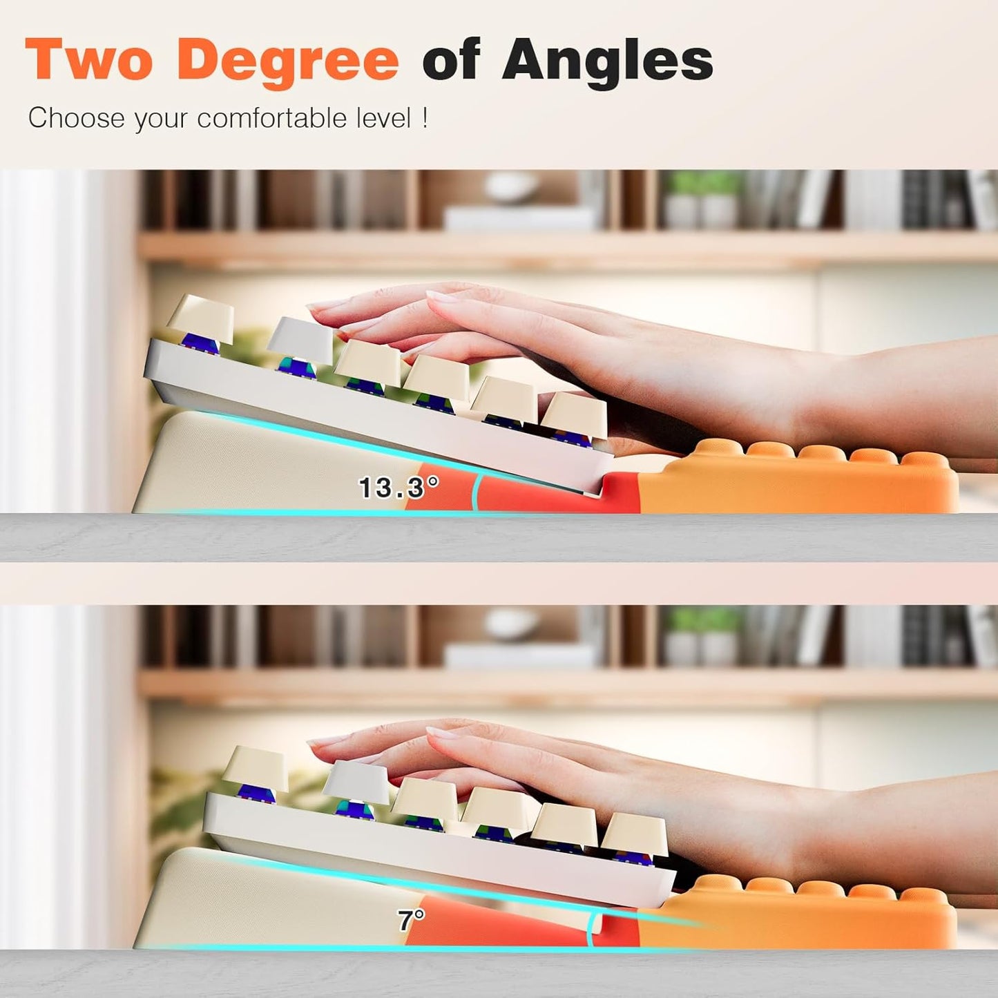 Ospelelf Keyboard Wrist Rest Comfortable Ergonomic Keyboard Stand Riser Holder Pad for Office Home