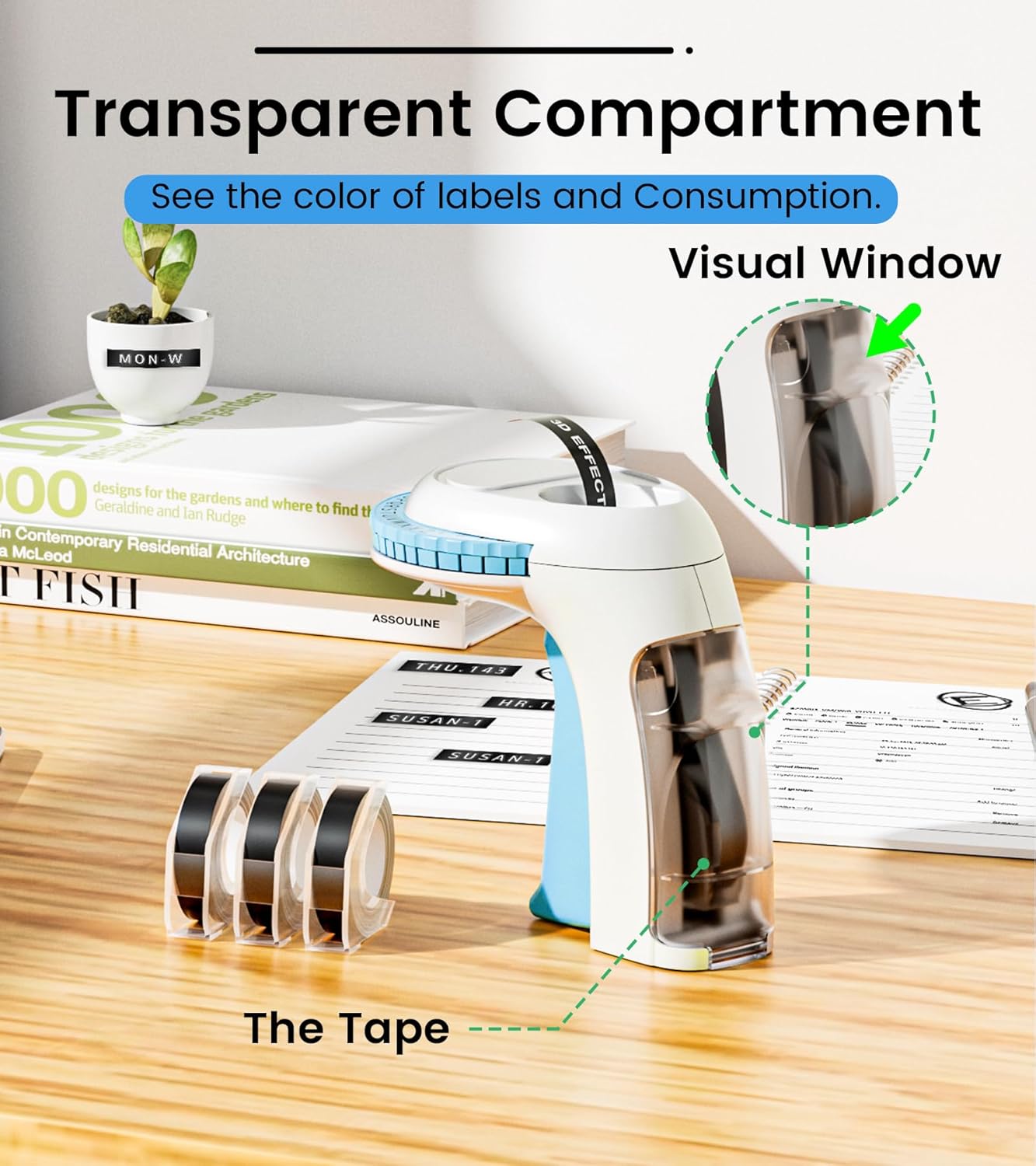 Label Maker Machine with Tapes Embossing, 3D Embossed Label Maker Vintage, Retro Embosser Manual Labeler Machine with 3Rolls Embossing Labels-Waterproof, Old School Labeler for Home Kitchen Office DIY