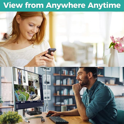 xmartO 100% Wire-Free Solar PTZ Home Security Camera System Wireless, 4-Set 2K 4MP QHD CCTV Camera Kit with 4K 10CH Expandable WiFi NVR and Past 90-Day Video Storage (Solar Bullet CAM)