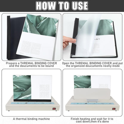 10 Pcs Thermal Binding Covers, 8.5 x 11 Inch Letter Size, 1 Inch Spine Holds 240 Sheets, Clear Front Paper Back Report Cover Suitable for Schools Offices Presentation(Black)