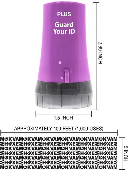 Guard Your ID Advanced Security Roller 2.0 for Identity Theft Prevention Stamping Purple