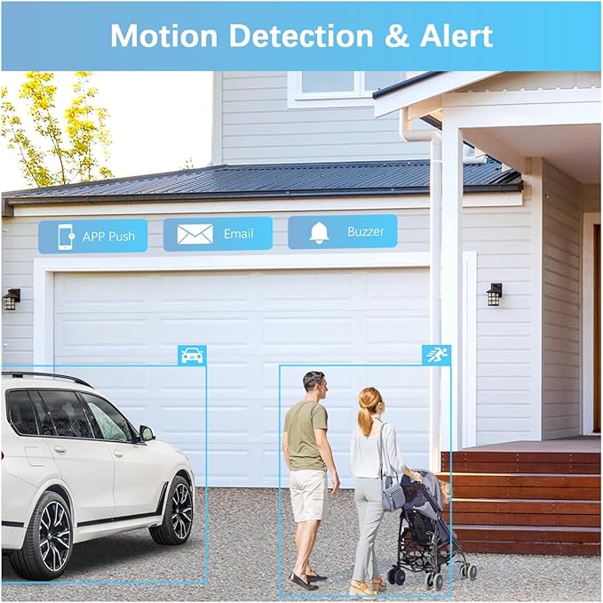 WEILAILIFE 【2-Way Audio & Dual Antenna Enhanced】 90ft Night Vision Outdoor Wireless Security Camera System, Wireless Surveillance Camera System, WiFi Video Surveillance, Home Security Cameras