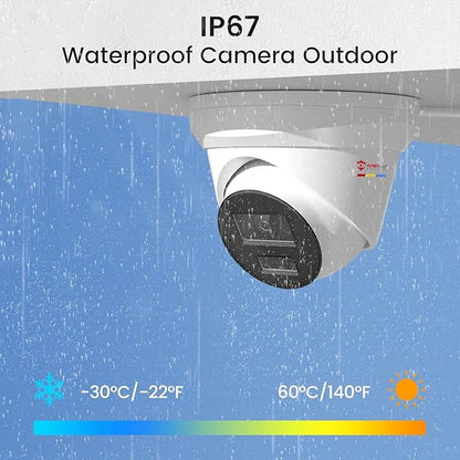 Anpviz 4K PoE IP Camera Outdoor, 8MP Smart Dual Light Turret Security Camera, Human/Vehicle Detection, 2.8mm Lens, Hybrid Color Night Vision, Full Metal Housing, Built-in Mic, IP67 Waterproof, Black