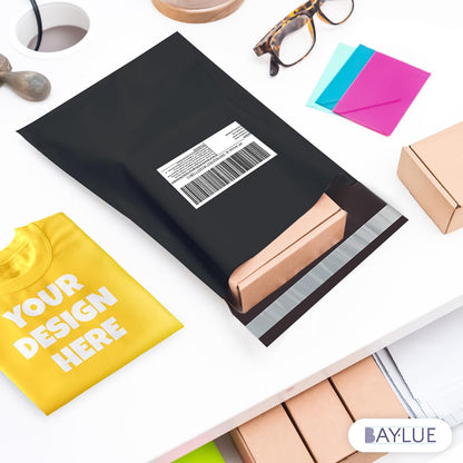 Black Large Poly Mailers 14.5x19 Inch | Strong Adhesive Self-Seal Mailer Bag | Tear, Tamper, Water Resistant Shipping Envelopes | Thick Strong polymailer Bags | Clothing Shipping Bags | 500 Pcs Bulk