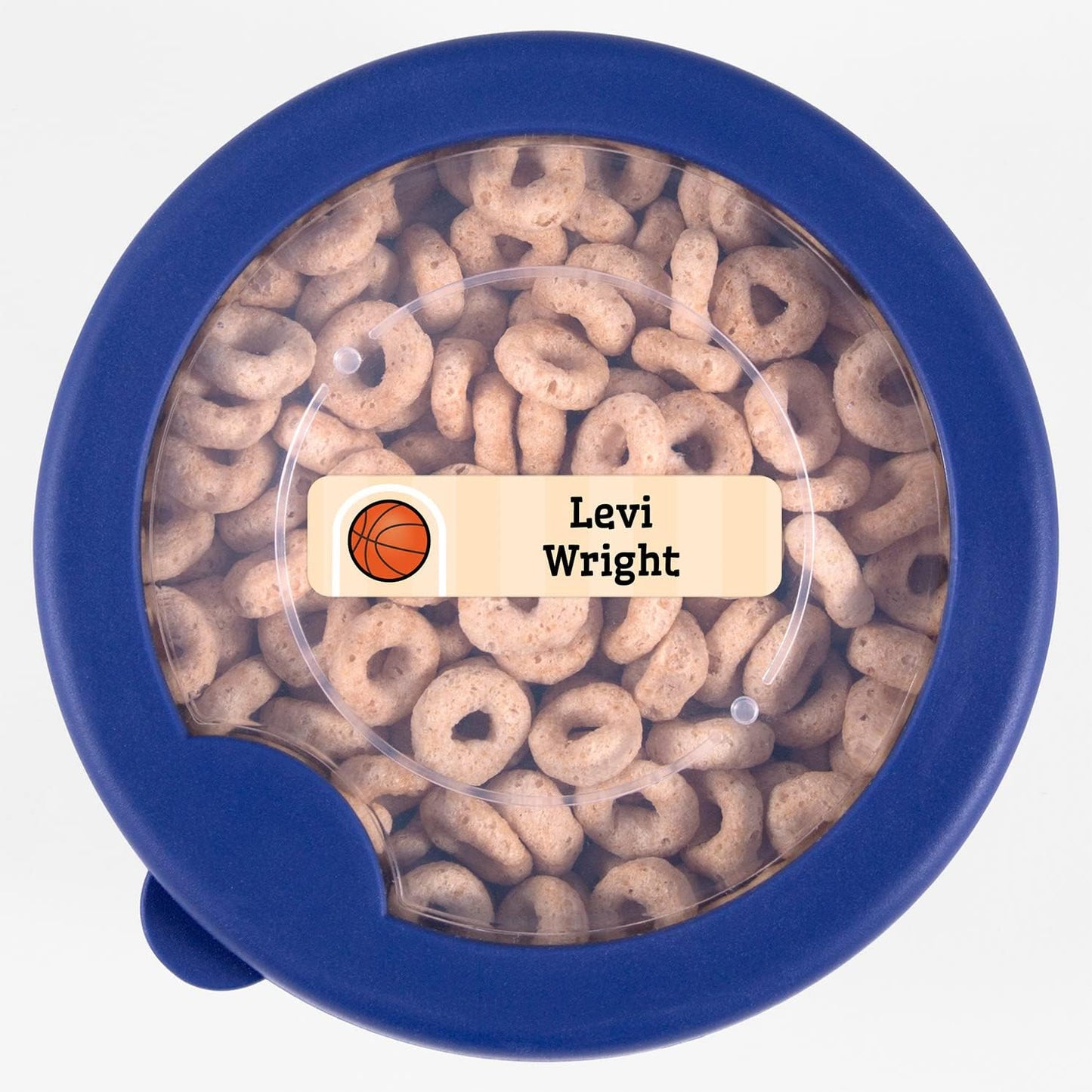 Name Bubbles - Custom Small Rectangle Name Labels for Kids (64 Labels) - Personalized Waterproof Name Stickers for Daycare, Lunch Boxes, Water Bottles, Shoes, School Supplies, & Camp (Basketball)