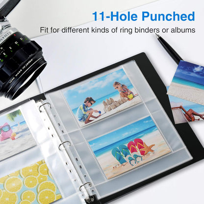 Sooez 30 Pack 4x6 Photo Sleeves, Heavy Duty Photo Sleeves for 3 Ring Binder (for 120 Pictures), Plastic Photo Album Refill Pages, Clear Archival Photo Album Sleeve, Photo Pages Sheets 8.5x11