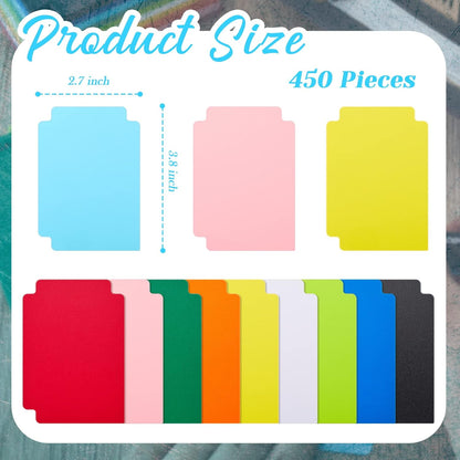 Lewtemi 450 Pcs Trading Card Dividers Page Dividers with Tabs Plastic Playing Sports MTG Card Separators with Side Labels for Games Sports(Cute Color)