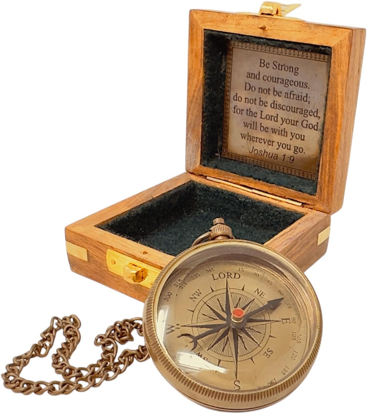 God My Lord Compass - Compass Gift Inspirational Quote Engraved, Graduation Gift, Confirmation Gift, Religious Gift for Men Women Boys Girls Teenage Kids, Baptism Gift