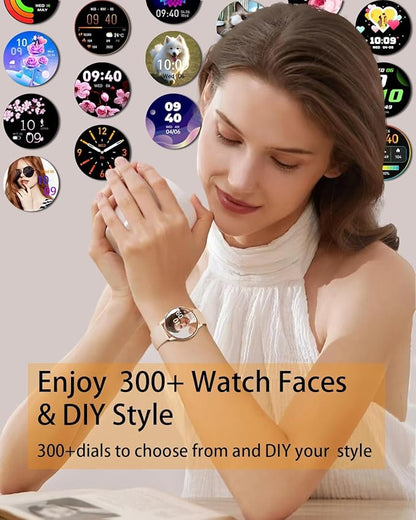 Smart Watches for Women Men, 1.3" Fitness Tracker Watch with Heart Rate/Sleep Monitor/Spo2/100+ Sports/Bluetooth Call/DIY Watch Face, Smartwatch for Android Phones/iPhone