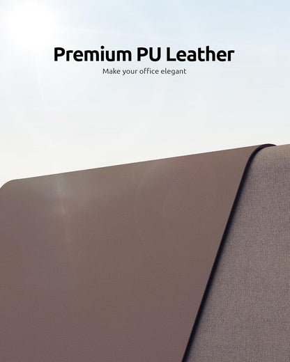 YSAGi Leather Desk Protector, Office Mat, Large Mouse Mat, Non-Slip PU Leather Blotter, Laptop Pad, Waterproof Writing Pad for Office and Home (Chocolate, 31.5" x 15.8")
