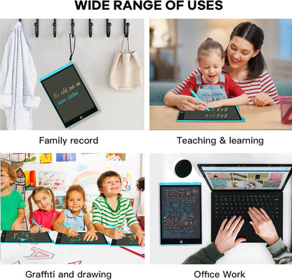 2 Pack LCD Writing Tablet, 12 inch Colorful Toddler Drawing Pad Doodle Board, Erasable Educational Toy Christmas Birthday Gift for 3 4 5 6 7 Year Old