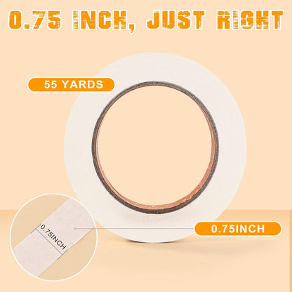 Masking Tape Bulk 10 Packs 0.75 Inch - Masking Tapes Artist Drafting Tapes White Beige, General Purpose for Craft, Art, Office, School, 3/4 Inch x 55 Yards x 10 Rolls