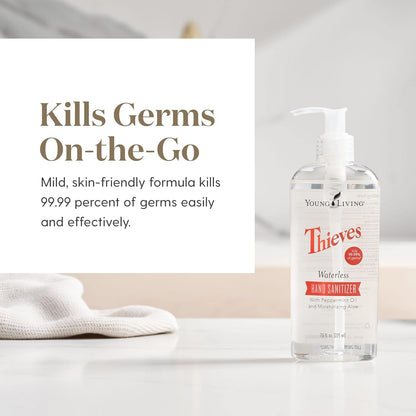 Young Living Thieves Hand Sanitizer – Essential Oil-Infused, Plant-Based, Quick-Drying, 7.6 fl oz